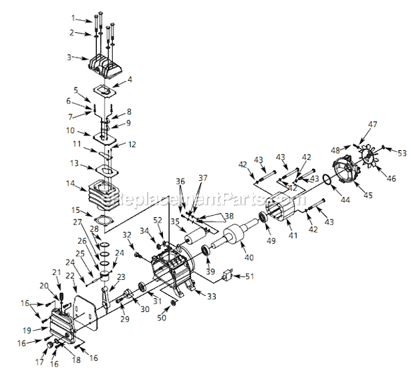 Page B Diagram and Parts List for HL4420 2007 Campbell Hausfeld Compressor